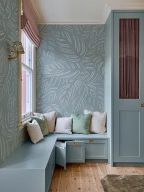 Blue Abstract Pattern Mural For A Calming Ambience