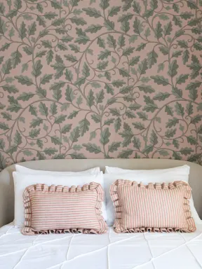 Pink Botanical Elegance Leaf Design Wallpaper Mural