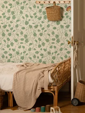 Papier peint lierre vert mignon