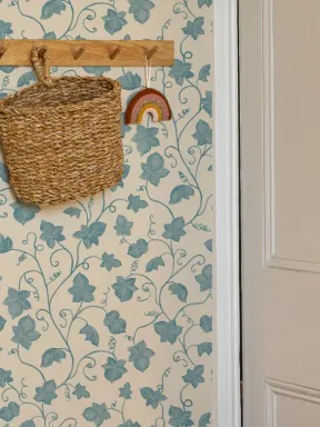 Papier peint Lierre mignon bleu