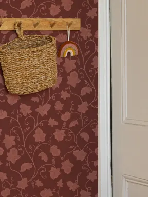Papel pintado de Hiedra linda rosa