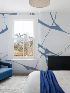 Pour Blue Marbled Wallpaper Mural