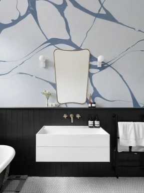 Pour Blue Marbled Wallpaper Mural