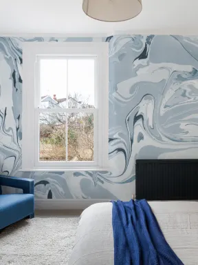 Drift Blue Marbled Wallpaper Mural