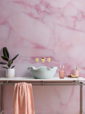 Cracked Pink Marble Wallpaper Mural