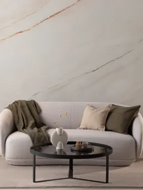 Soft White & Blush Pink Marble Wallpaper Mural