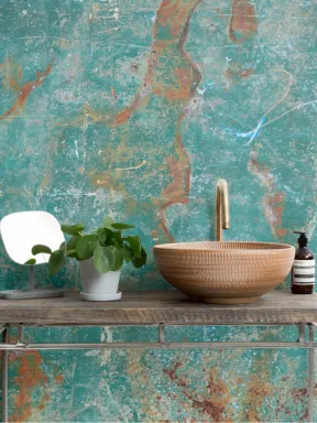 Teal Verdigris Wallpaper Mural