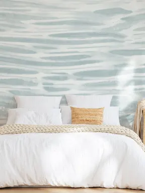 Blue Ocean Waves Effect Wallpaper Mural