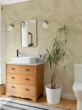Green Olive Tree Branch Mural