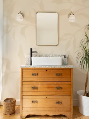 Yellow Olive Tree Branch Mural