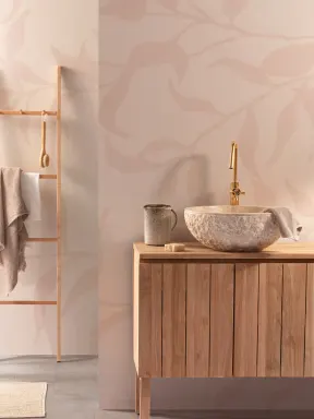 Pink Olive Tree Branch Mural