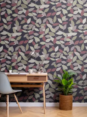 Papier Peint Plantes Grimpantes Botaniques Sombres