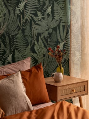 Donkergroen Vintage Varen Illustraties Herhaal Patroon Behang