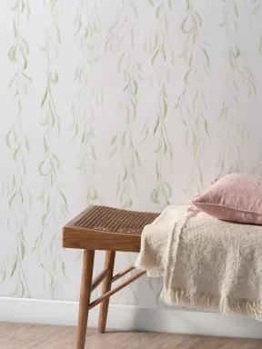Papier peint feuillage rampant à l’aquarelle