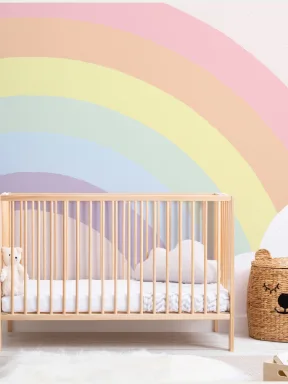 Fototapete Pastellfarbener Regenbogen für Kids