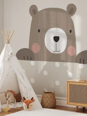 Peek-a-Boo Bernie Bear Wallpaper Mural