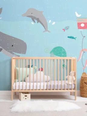 Kids Cute Sea Creatures Wallpaper Mural