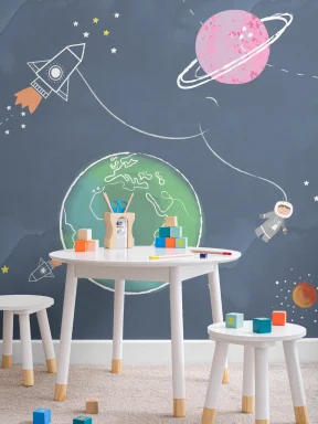 Lapset Cartoon Space Rocket kuvatapetti