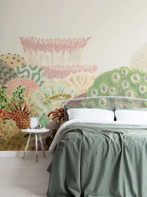 Fargerike vintage illustrasjoner Coral Reef fototapet