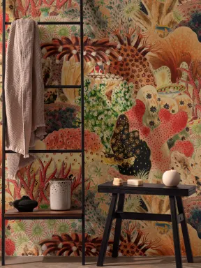 Colorful Vintage Illustrations Marine Plants  Mural