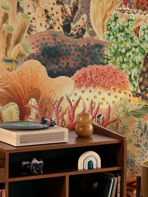 Illustrations vintage colorées Plantes marines Murale