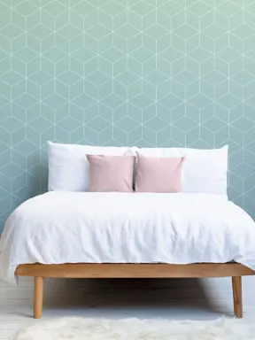 Aquamarine Patterned Ombre Wallpaper Mural