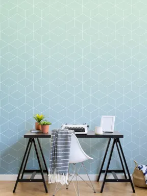 Papier Peint Panoramique Ombre à Motifs Aigue-marine