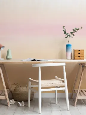 Aquarell-Ombre Fototapete mit Sonnenuntergangs-Farben