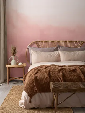 Papier Peint Panoramique Dégradé Rose Aquarelle Estompé