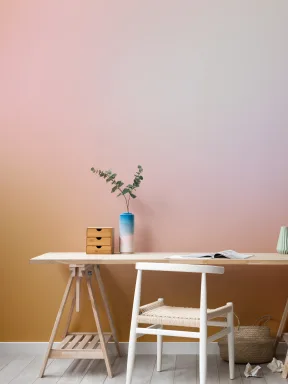 Papier Peint Panoramique Dégradé Orange et Rose