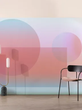 Mehrfarbiges futuristisches Geo-Ombre-Formen Fototapete