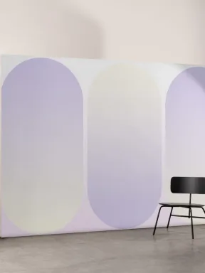 Purple Ombre Futuristic Pill Shapes Wall Mural