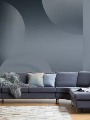 Negru și gri Ombre Abstract Shapes Wall Mural