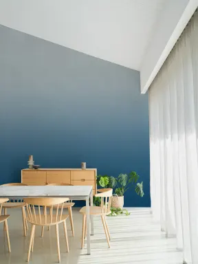 Moderne Fototapete mit blauem Farbverlauf im Ombre-Stil