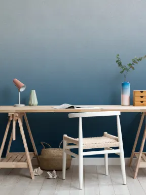 Moderne kunst fototapet med blå gradient ombré