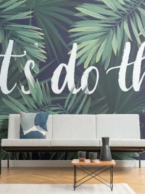 Papier Peint Panoramique avec Phrase Motivante Anglaise C’est Parti