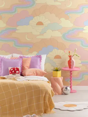 Elizabeth Olwen Cosmic Skyway Peach Mural