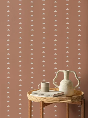 Terracotta Small Triangle Repeat Pattern Wallpaper