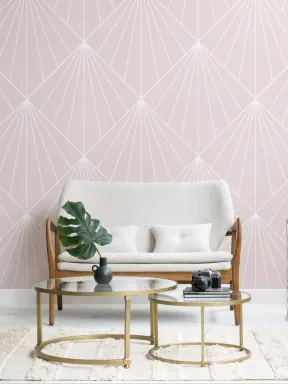 Crawford Pink Art Deco Wallpaper Mural
