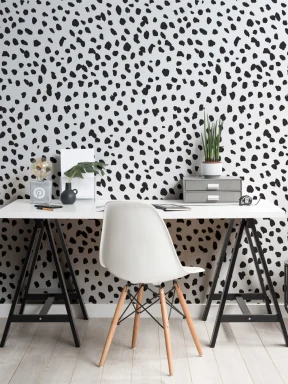 Svart og hvitt dalmatisk trykk fototapet