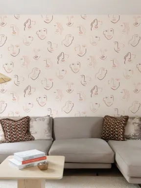 Papier Peint Visage Style Boho Neutre
