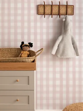 Pink Gingham Wallpaper