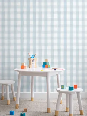 Blue Gingham Wallpaper