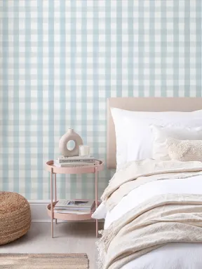 Blue Gingham Wallpaper