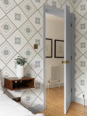 Blue Geometric Tile Classic Wall Mural