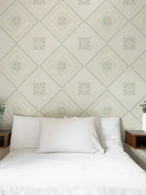 Light Blue Geometric Pattern Victoria Wall Mural