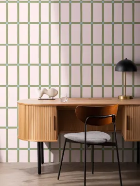 Panoramique carreaux rétro en rose et vert