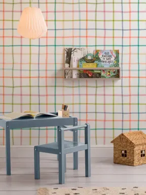 Panoramique quadrillé à la main multicolore