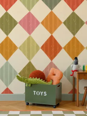 Bright Multi Stripe Harlequin Mural