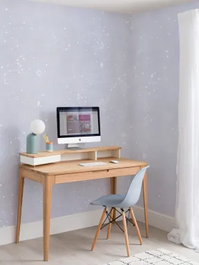 Papier Peint Panoramique Constellation Lilas et Blanc
